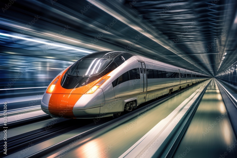 high-speed futuristic train arriving on platform, ai tools generated image high-speed futuristic train arriving on platform, ai tools generated image