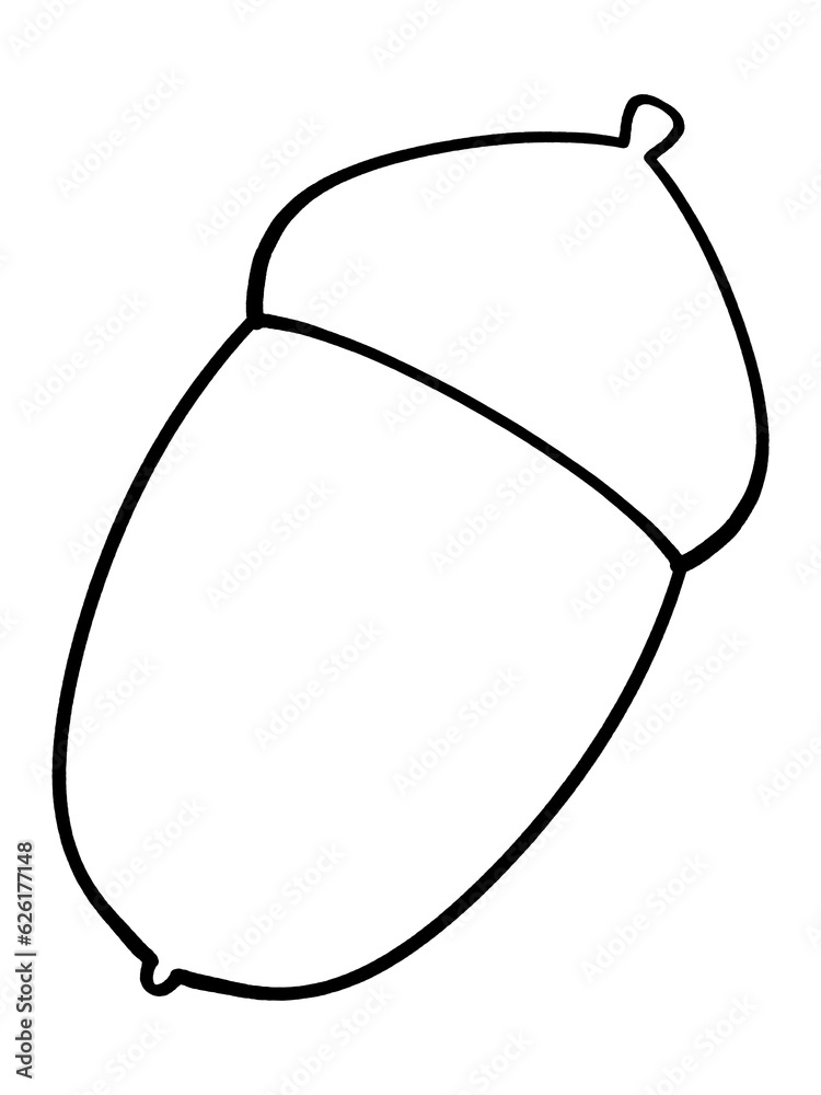 シンプルでかわいいどんぐりのイラスト素材 線画 シンプルでかわいいどんぐりのイラスト素材 線画