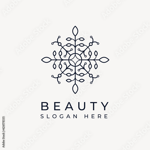 Beauty flower logo with creative concept for company, business, beauty, spa Premium Vector logo