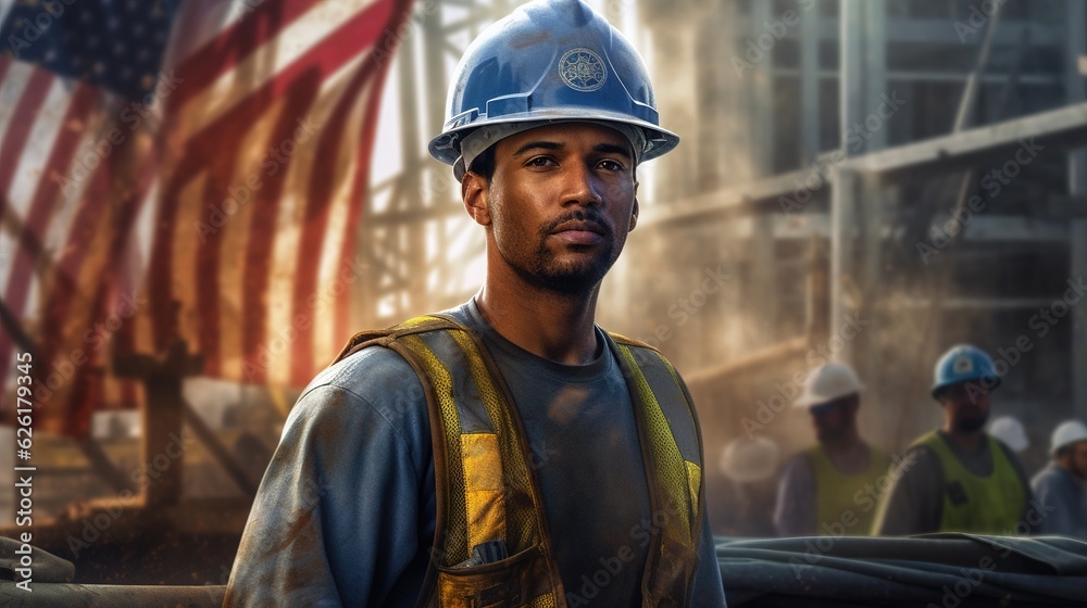 American workers on labor day. Generative AI American workers on labor day. Generative AI
