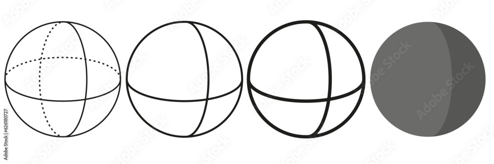 Set of round cubic shapes. Isolated on white background. Vector illustration. Set of round cubic shapes. Isolated on white background. Vector illustration.