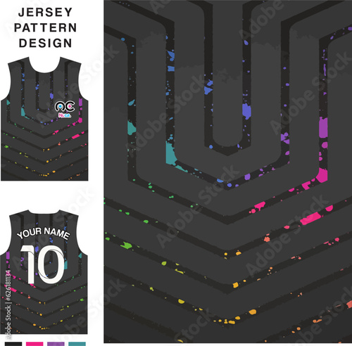 Abstract grey concept vector jersey pattern template for printing or sublimation sports uniforms football volleyball basketball e-sports cycling and fishing Free Vector.