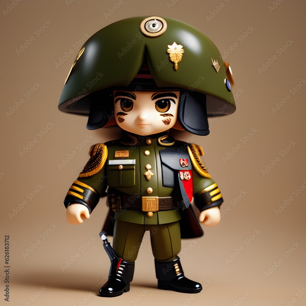 3d cute military chibi figure