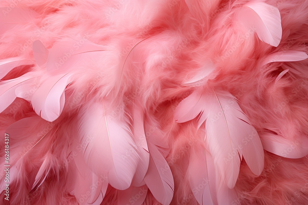 Background of pink delicate feathers.