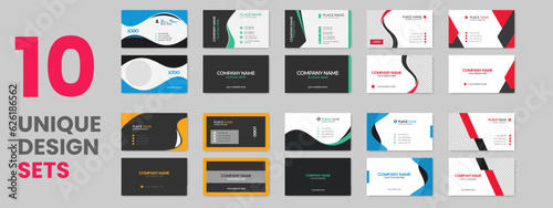 Abstract simple creative modern and clean professional business card template design with texture and pattern, elegant corporate visiting card, name card, corporate business card design with mockup