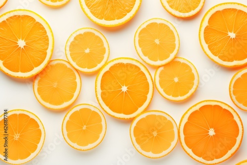 white background with orange slices on it. generative ai