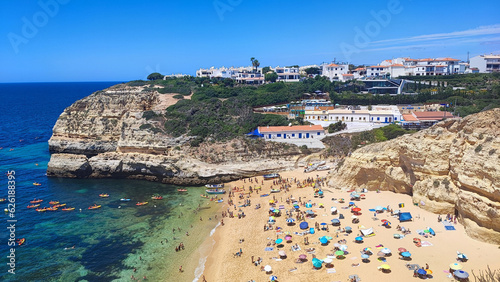 View of the beach in Albufeira, Portugal.