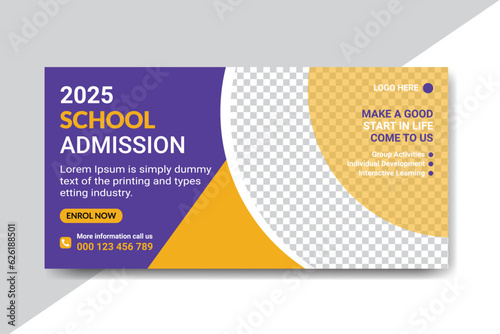 School Admission Signage Design. School  Signage Billboard Banner Stand Design Print Ready