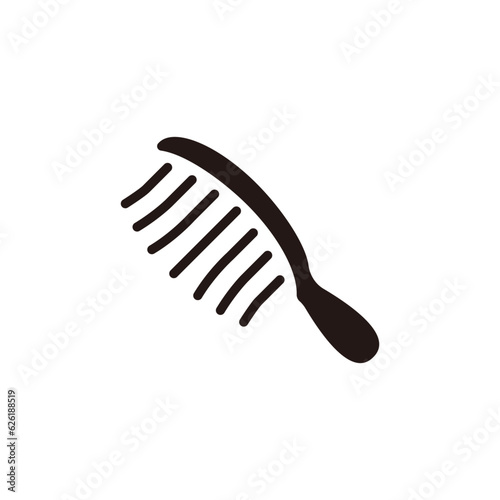 Hair brush icon.Flat silhouette version.