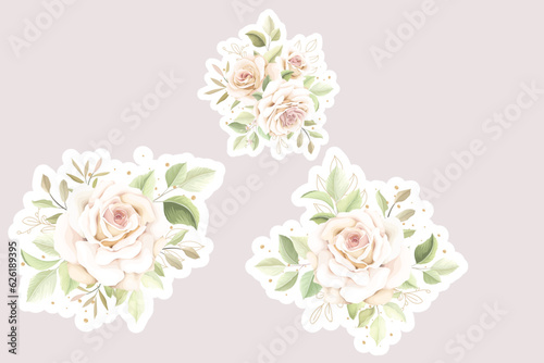 soft roses Stickers Collection illustration