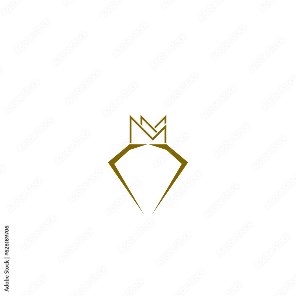Diamond and crown logo design isolated on white background Stock Vector ...
