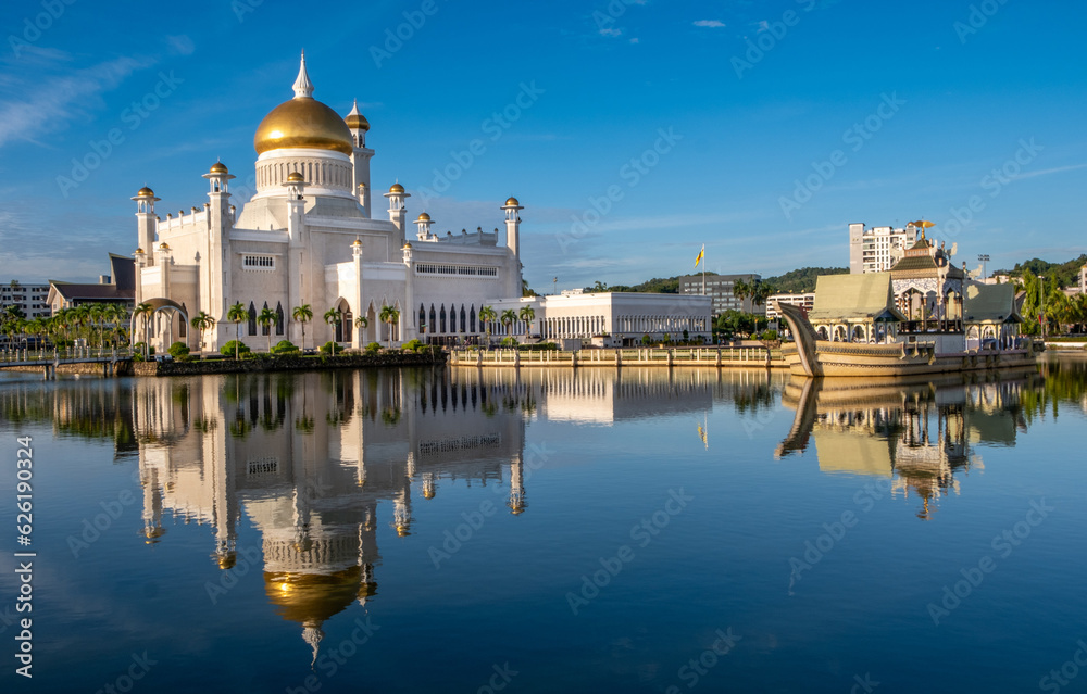 Omar Ali Saifuddien Mosque in Brunei on the island of Borneo