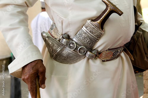 Fotografie Traditional Omani Khanjar dagger Nizwa Souk, Oman