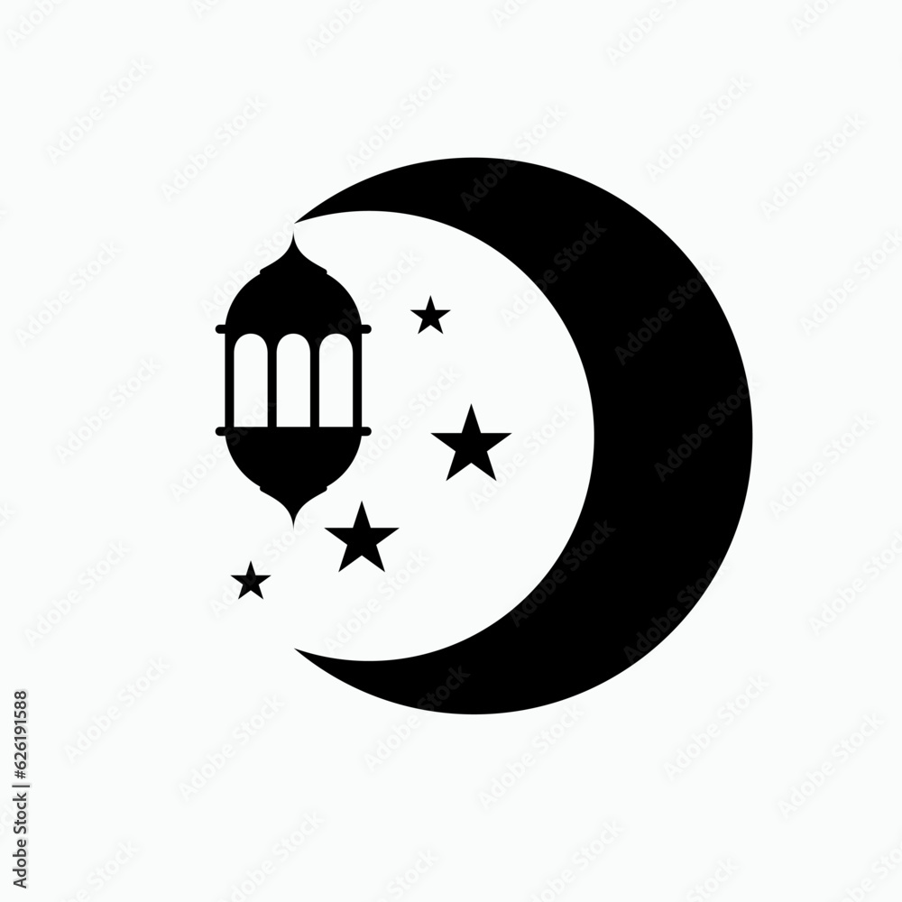 Eid Mubarak. Moslem Worship Symbol.