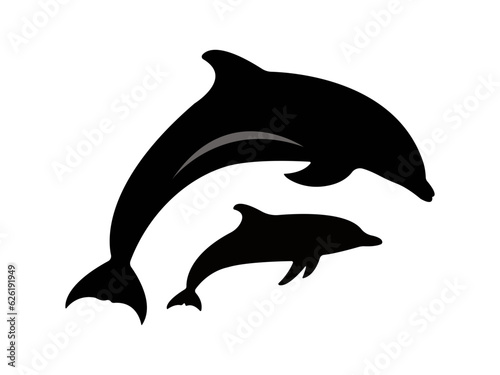 dolphin silhouette isolated on white