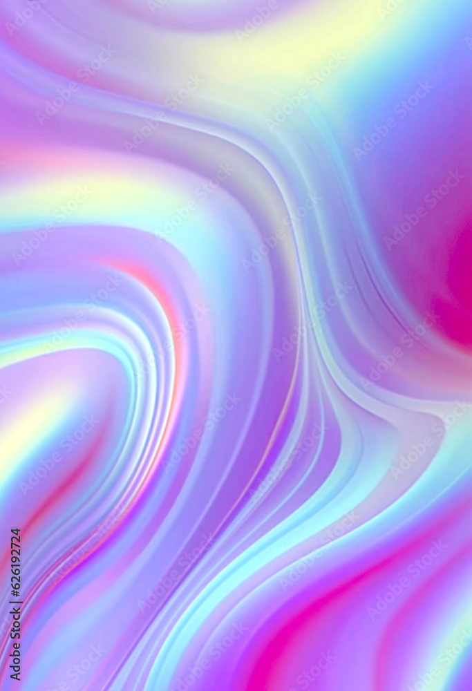 Obraz premium Abstract background with holographic bright blurred waves. Generated AI.