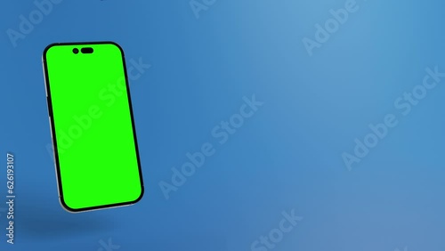 animated smartphone with green screen for app commercials, mockup show cases, mobile Website Presentations etc.	