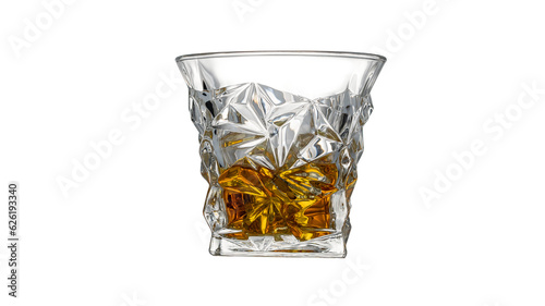ice cube whiskey glass isolated on white background whiskey on the rocks PNG elements