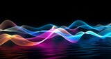 Vibrant Rainbow Water Waves with Abstract Wave Shape, Colorful Background with Copy Space, Generative AI