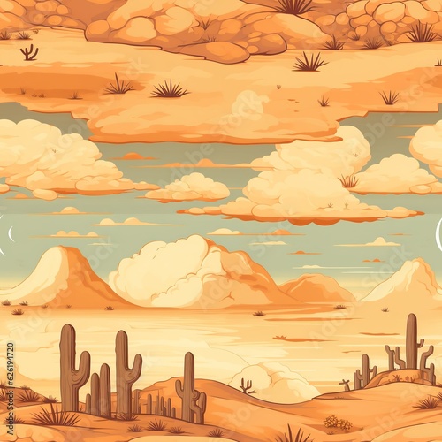 seamless pattern landscape in the desert