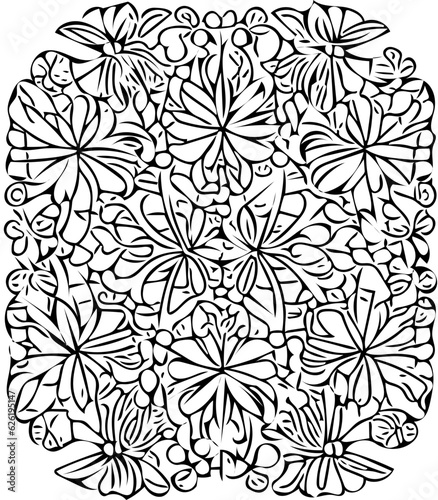 flower pattern background black vector