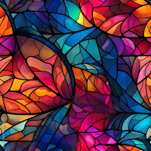 seamless pattern stained glass window