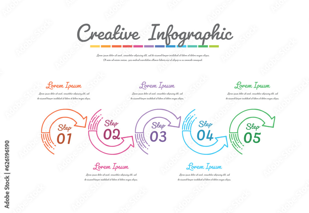 Timeline infographic template with 5 options, vector infographics design and Presentation business can be used for workflow layout, steps or processes.