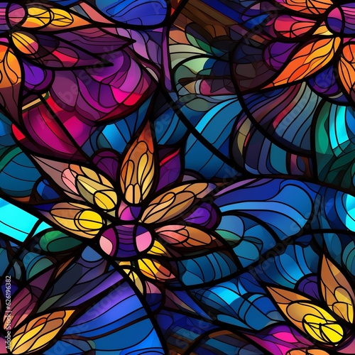 seamless pattern stained glass window