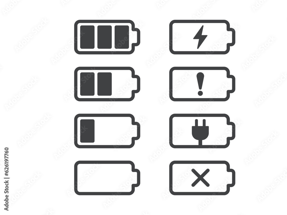 シンプルな充電のアイコンセット シンプルな充電のアイコンセット