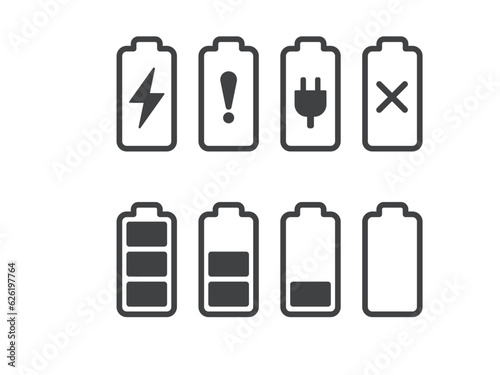 シンプルな充電のアイコンセット