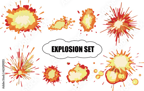Explosion and flash effect material set
