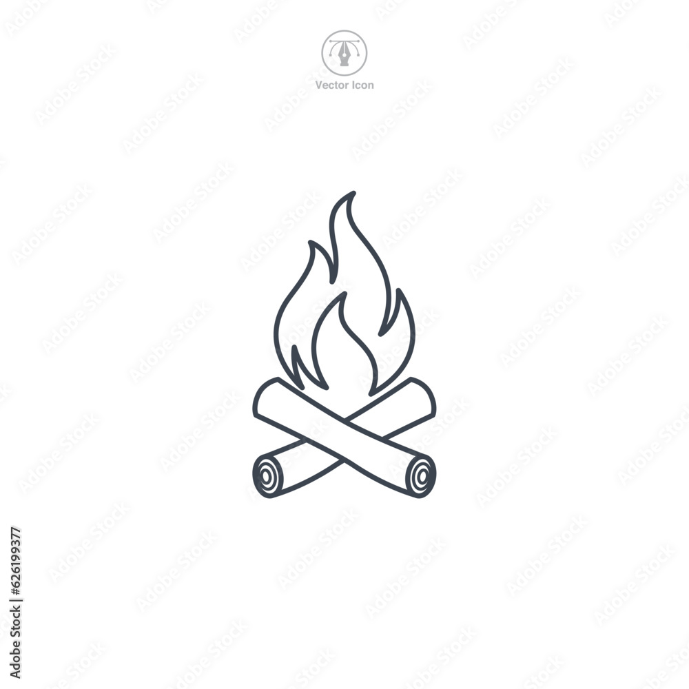 Campfire icon symbol vector illustration isolated on white background