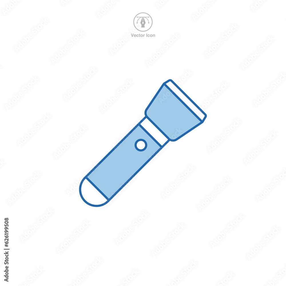 Torch Flashlight icon symbol vector illustration isolated on white background Torch Flashlight icon symbol vector illustration isolated on white background
