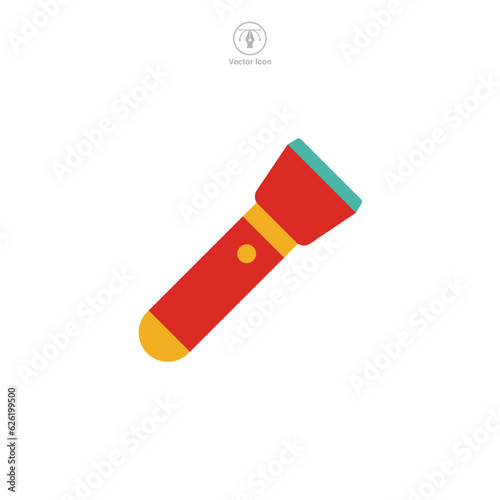 Torch Flashlight icon symbol vector illustration isolated on white background
