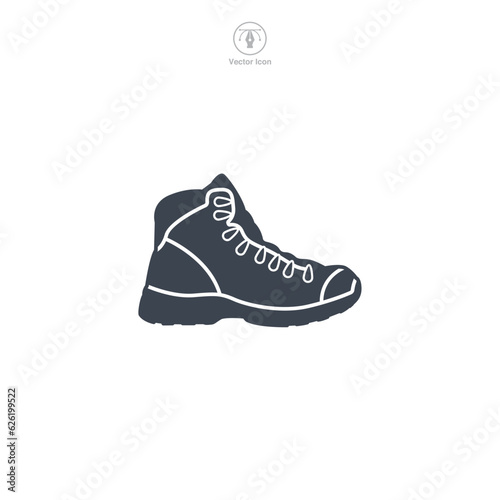 Hiking Boot icon symbol vector illustration isolated on white background