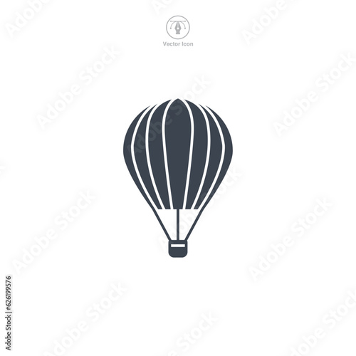 Hot Air Balloon icon symbol vector illustration isolated on white background