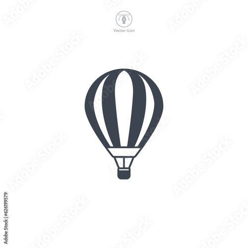 Hot Air Balloon icon symbol vector illustration isolated on white background