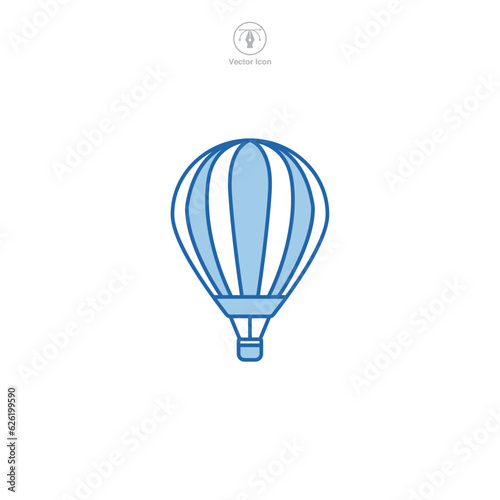 Hot Air Balloon icon symbol vector illustration isolated on white background