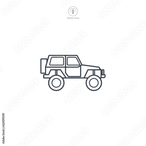 Jeep Off-road icon symbol vector illustration isolated on white background