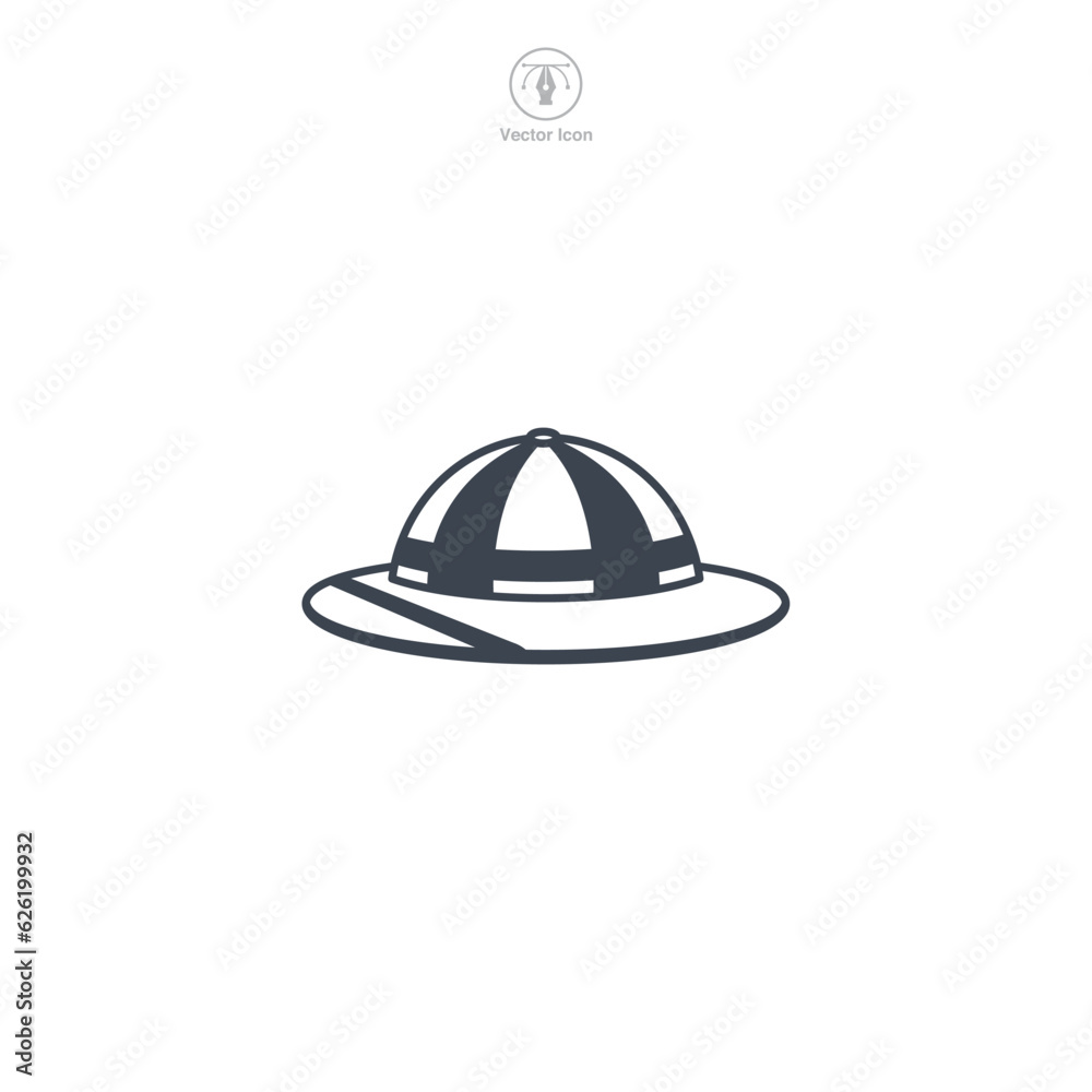 Safari Hat icon symbol vector illustration isolated on white background Safari Hat icon symbol vector illustration isolated on white background