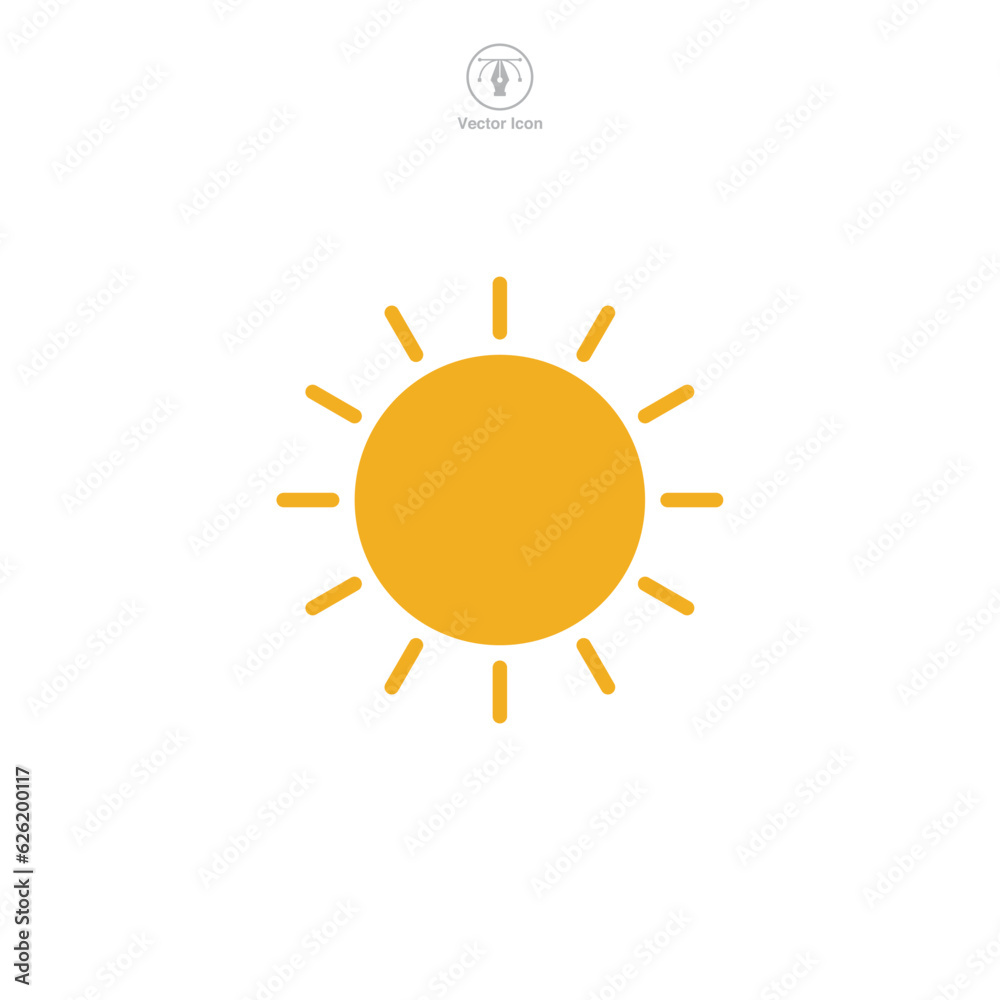 Sun icon symbol vector illustration isolated on white background