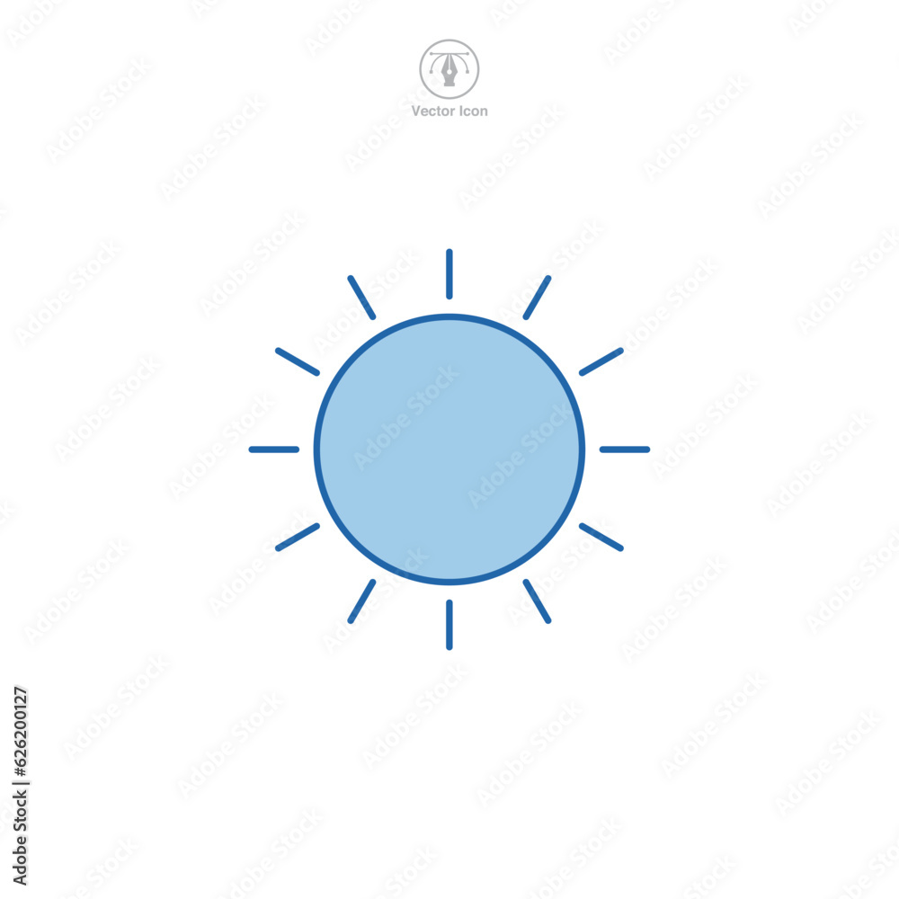 Sun icon symbol vector illustration isolated on white background