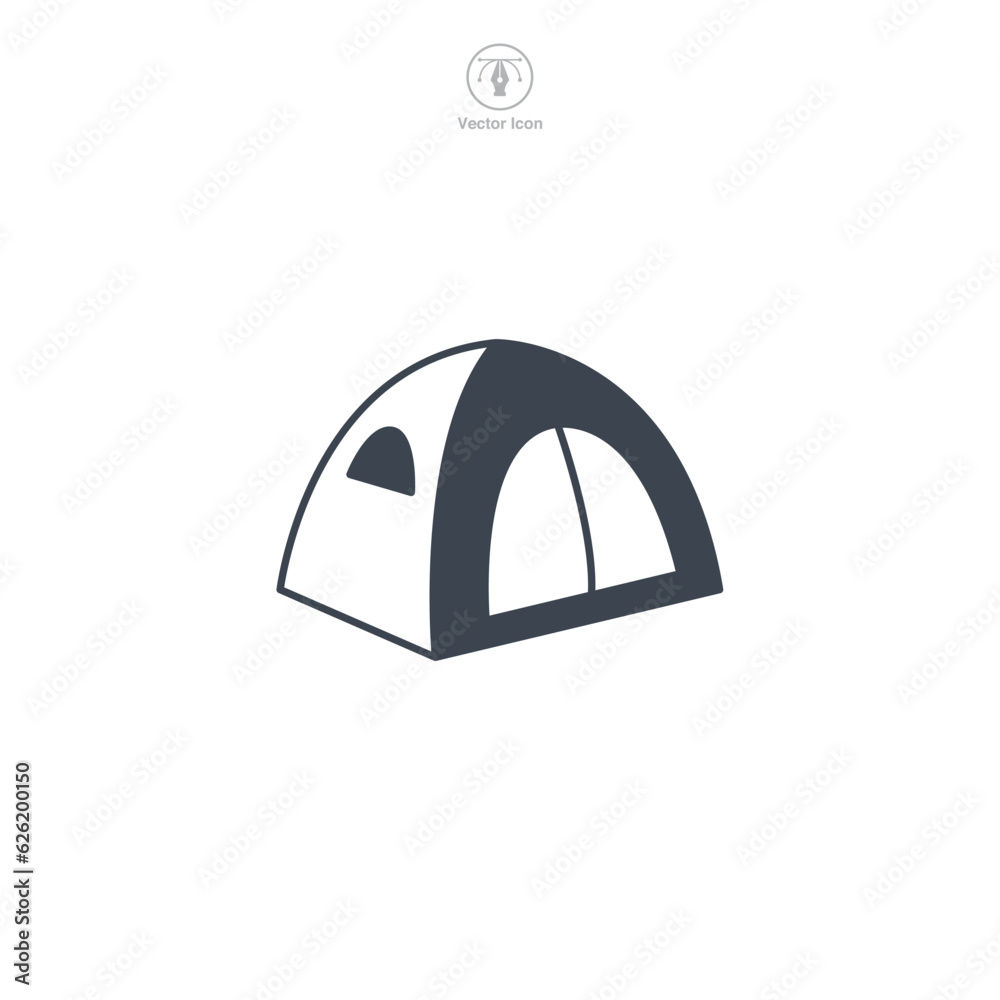 Tent icon symbol vector illustration isolated on white background Tent icon symbol vector illustration isolated on white background