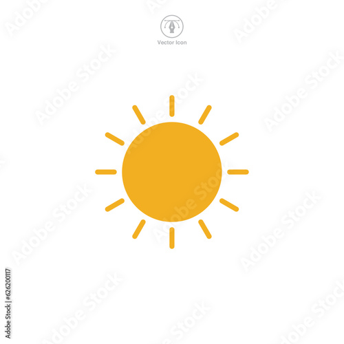 Sun icon symbol vector illustration isolated on white background