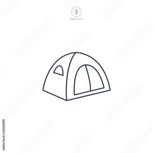 Tent icon symbol vector illustration isolated on white background