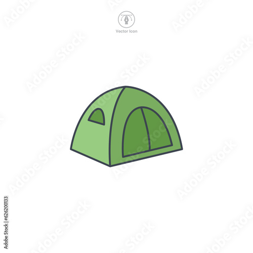 Tent icon symbol vector illustration isolated on white background