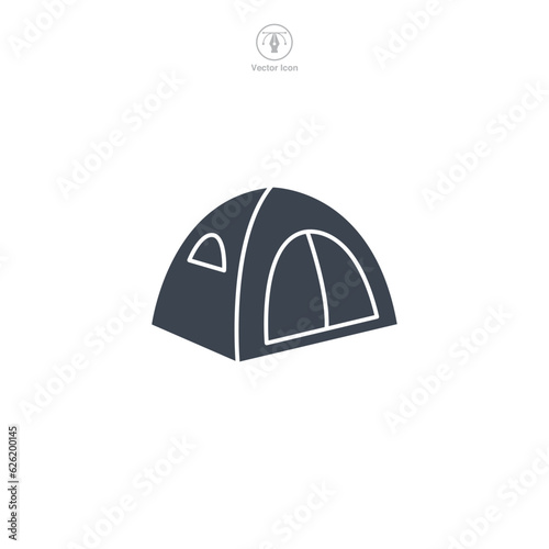 Tent icon symbol vector illustration isolated on white background