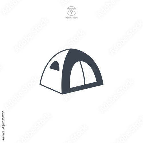 Tent icon symbol vector illustration isolated on white background