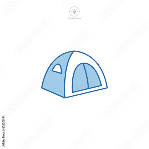 Tent icon symbol vector illustration isolated on white background