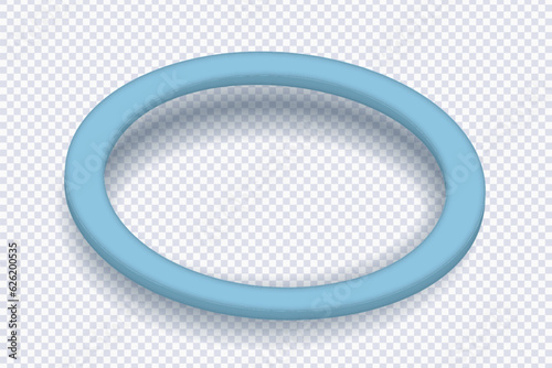 Blue ring logo. Modern design element in shape of 3d torus on transparent. Diabetes concept. Vector illustration for business, marketing concept presentation, design for new product newsletters